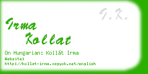 irma kollat business card